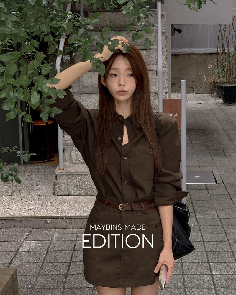 MADE. Ryoki shirt & skirt set with belt
