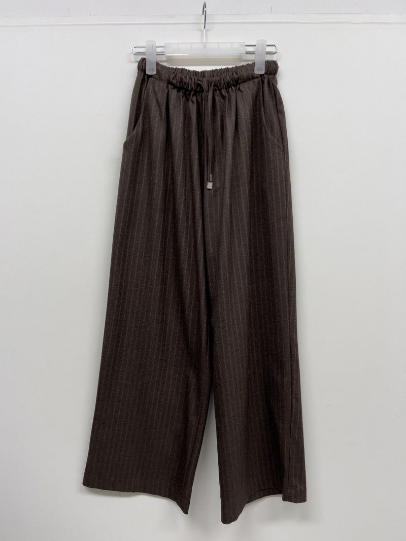 Striped Banding Wide Slacks