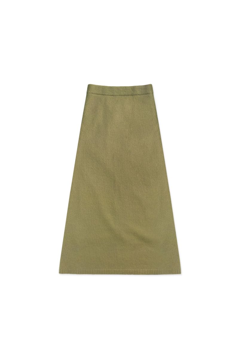 Raccoon knit skirt_olive