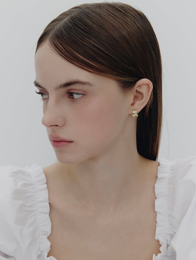 26SS★ Subni Flow Silver One-Touch Earrings S