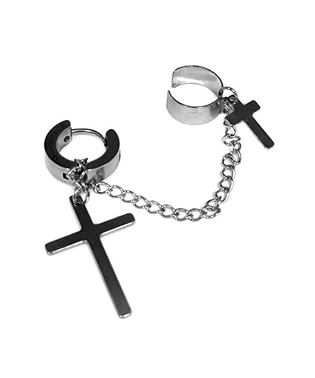 Adamdree(アダムドリー)の「Two Cross chain One-Touch Earrings & Ear Cuff 1PC(Accessories)」