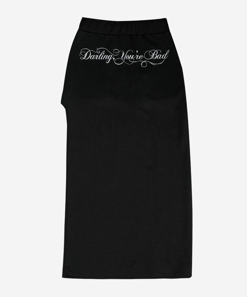 ROSE CUT-OUT SKIRT #BLACK (FLEECE LINED)