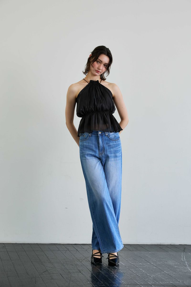 AZURE WIDE DENIM PANTS / BLUE
