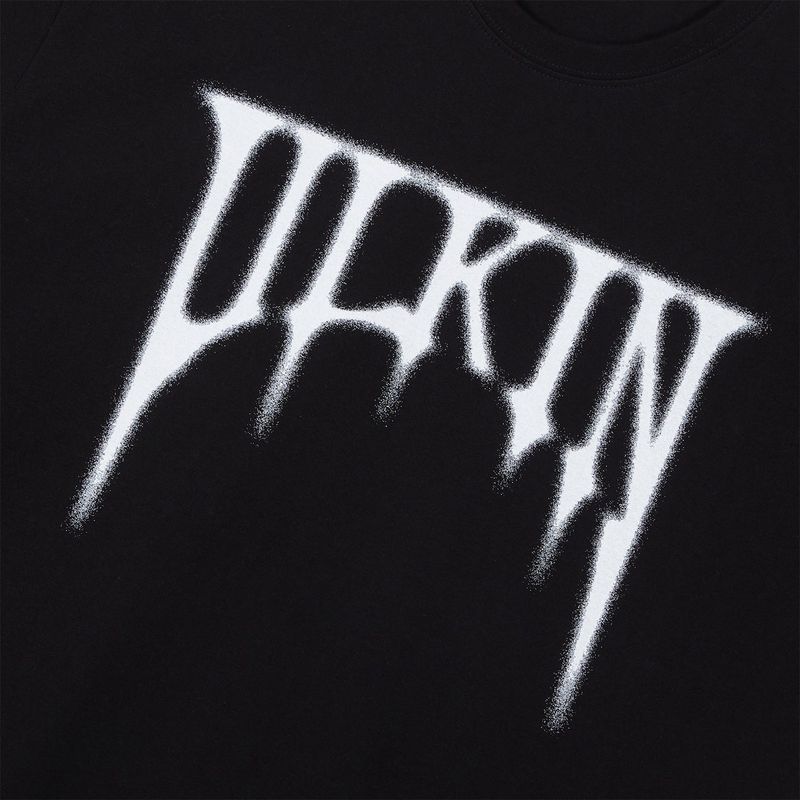 Smudging Skull Graphic T-shirt_Black