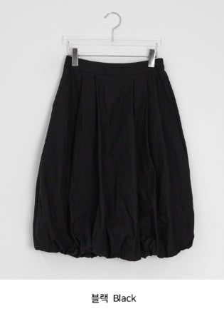 Honoka Pintuck Balloon Banding Midi Skirt