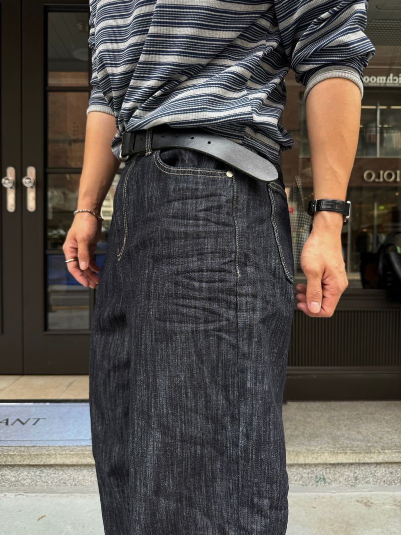 Nos Indigo embossed denim pants