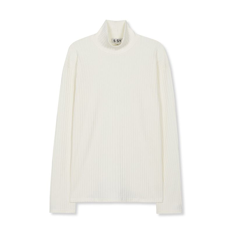 harris silky turtle neck long sleeve ivory