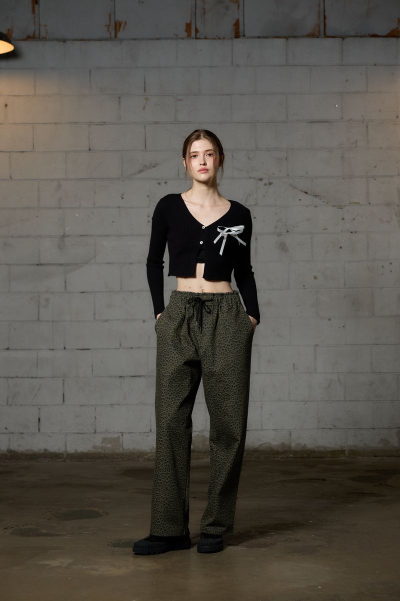 LEOPARD WIDE PANTS / KHAKI