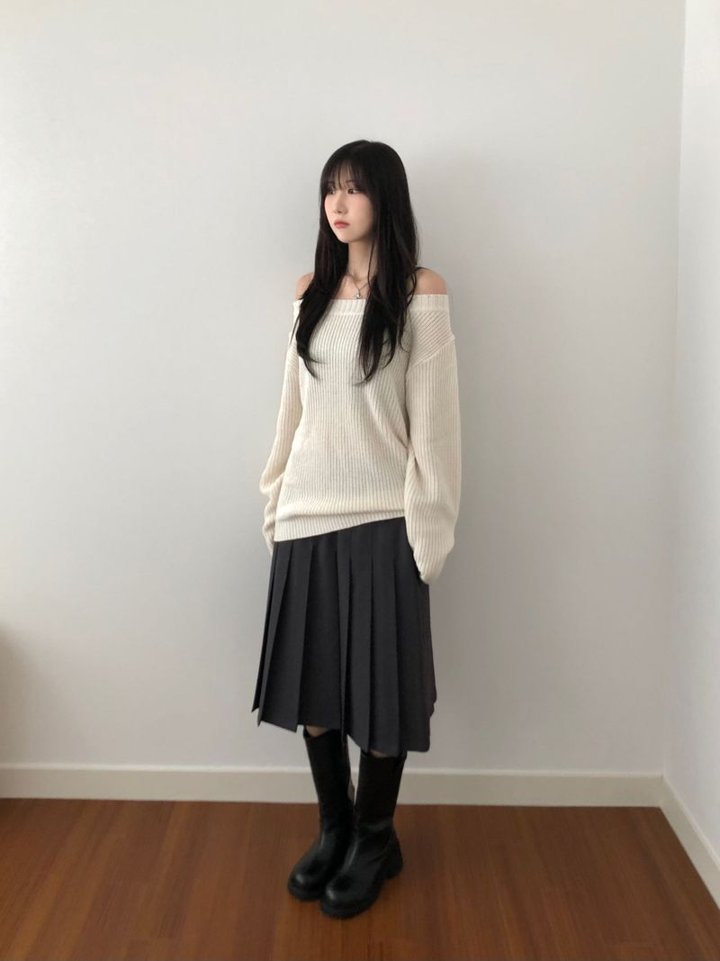 ネフオフショルダーニットウェア (3color)
