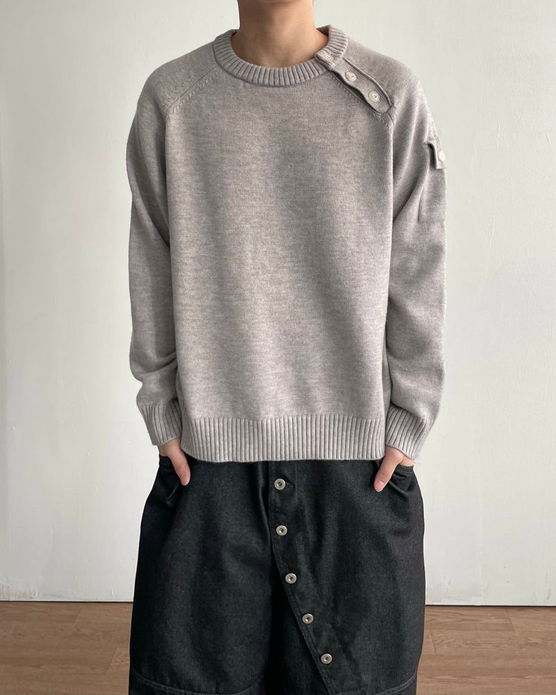 Bis Diagonal Button Knit