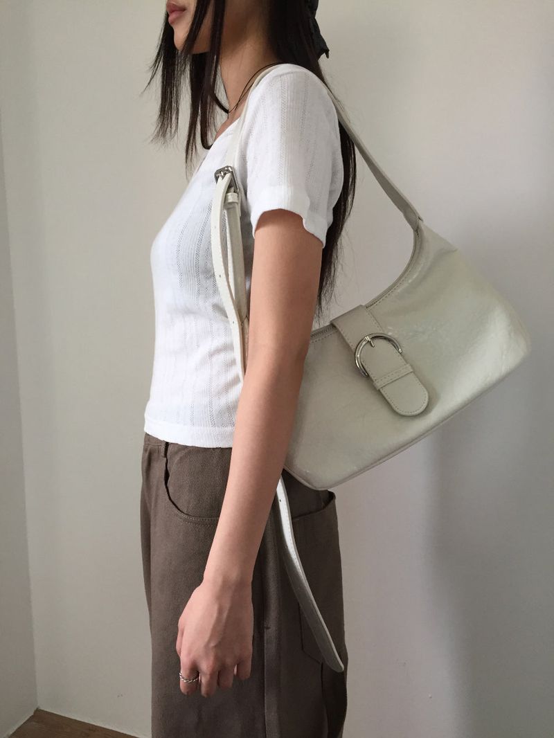 Tony Big Buckle Shoulder Bag (4color)