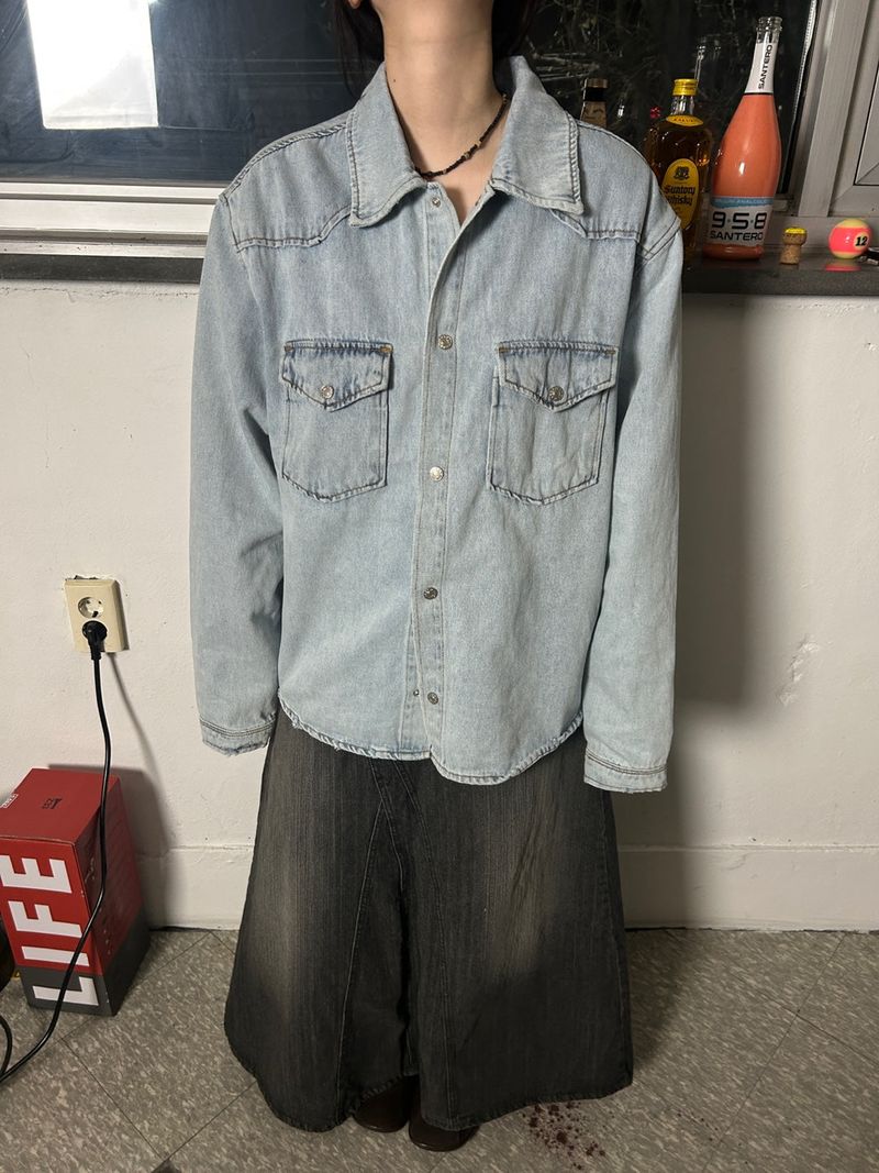 (2colors) vt washing west denim sh jacket