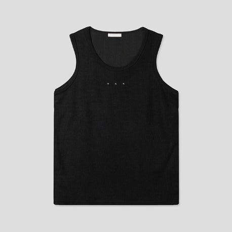 Triple Stud Ribbed Sleeveless Top