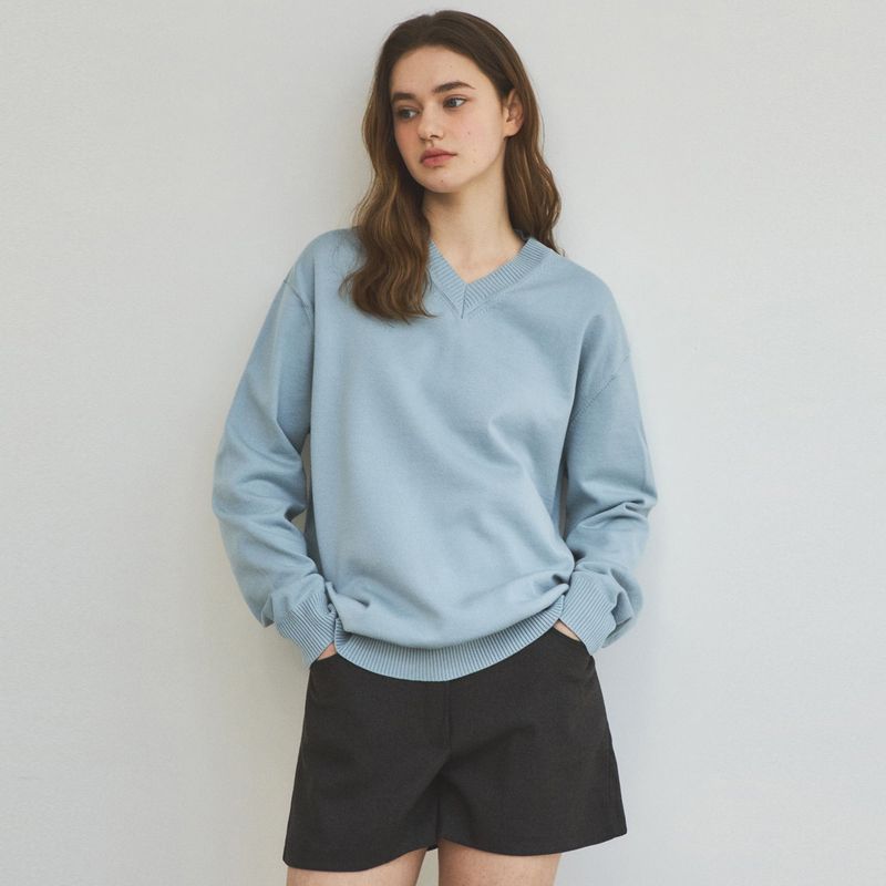 Always Washable V-neck Knit_6Color