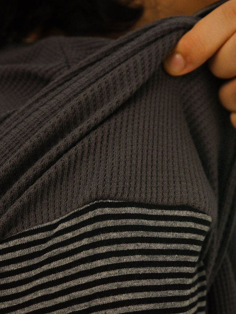 SO Waffle Stripe Layered Long Sleeves