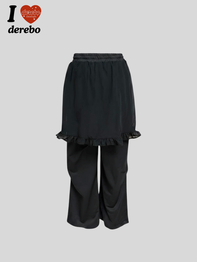 Chiffon Wrap Layered Banding Pants