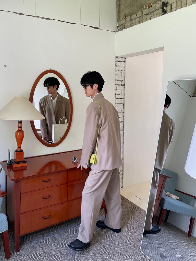 Autumn mute set up wide pants