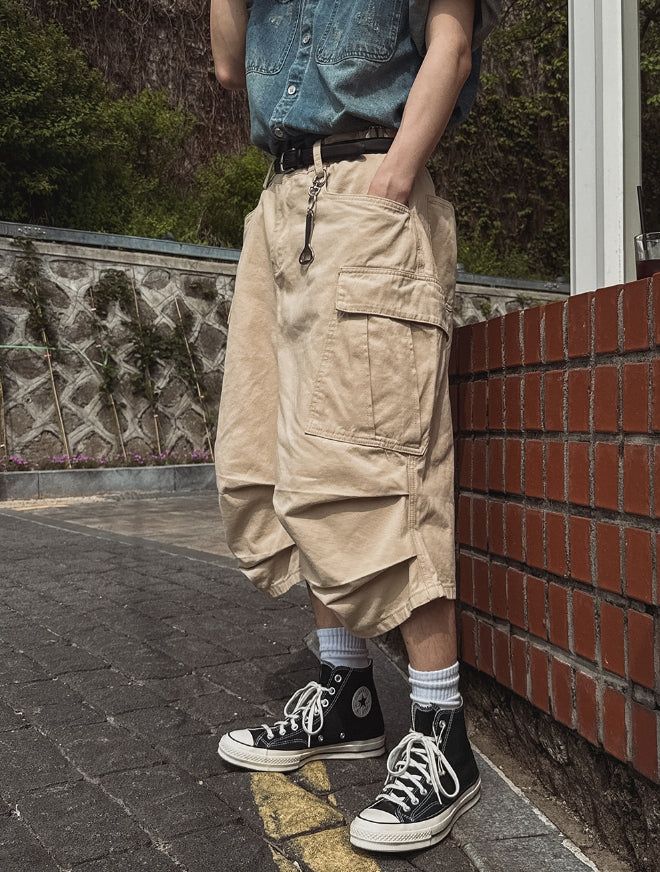 Reason Bermuda Pintuck Cargo Pants