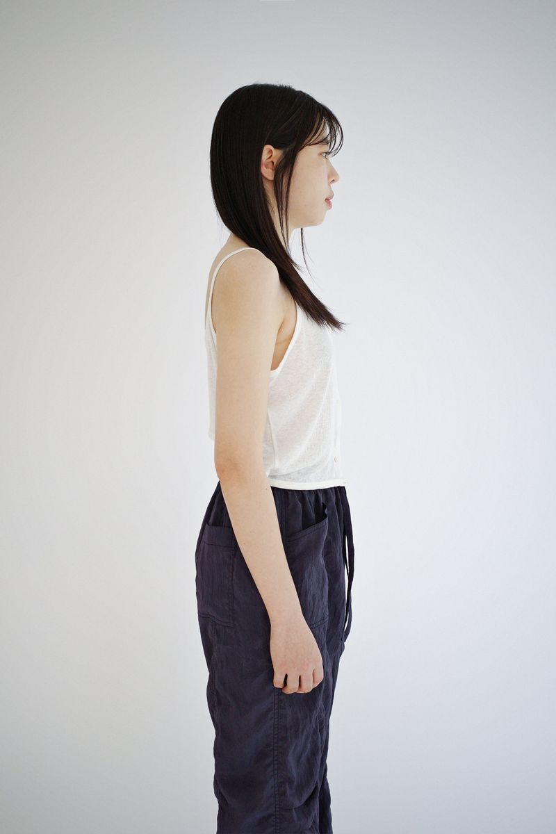 リネンブレンドカットアウトトップス, アイボリー