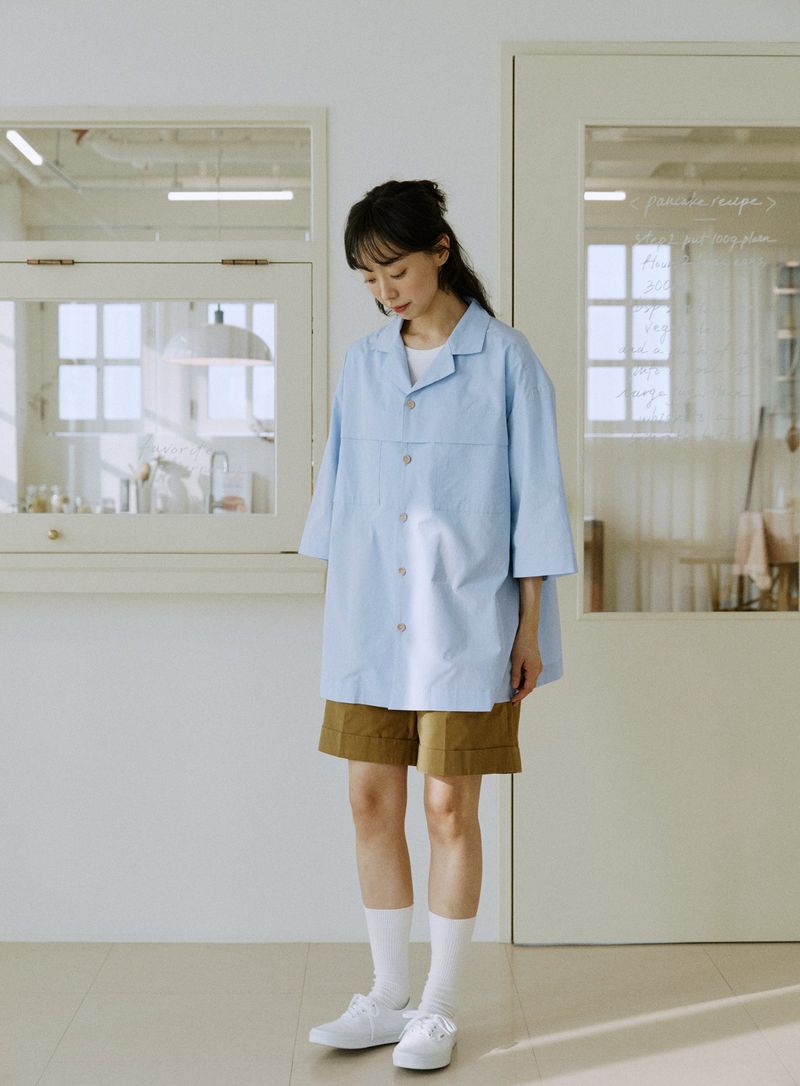 unisex folding shirts sky blue