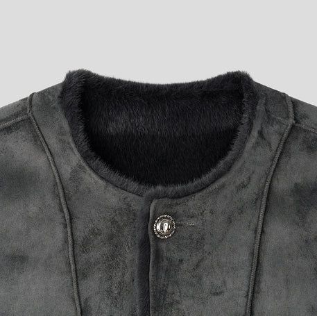 Mink reversible crop antique jacket