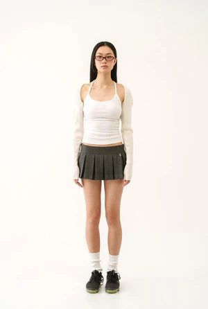 【即日発送】Jewel cross back tank top - white  