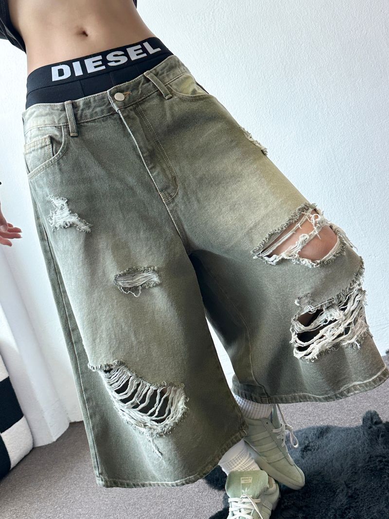Britty Colored Washed Distressed Denim 3color