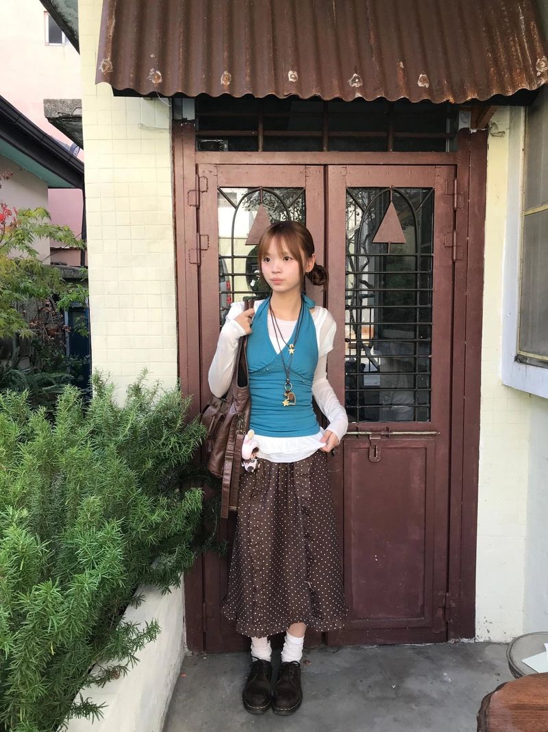 oso dot frill skirt