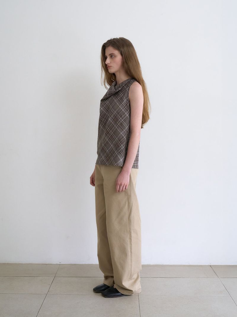 Hazel wide pants (Beige)