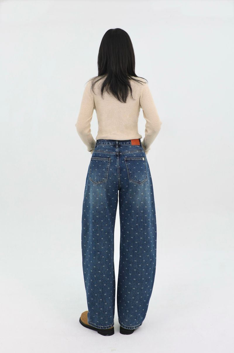 RIBBON-DYED CURVED FIT DENIM_BLUE code 26015
