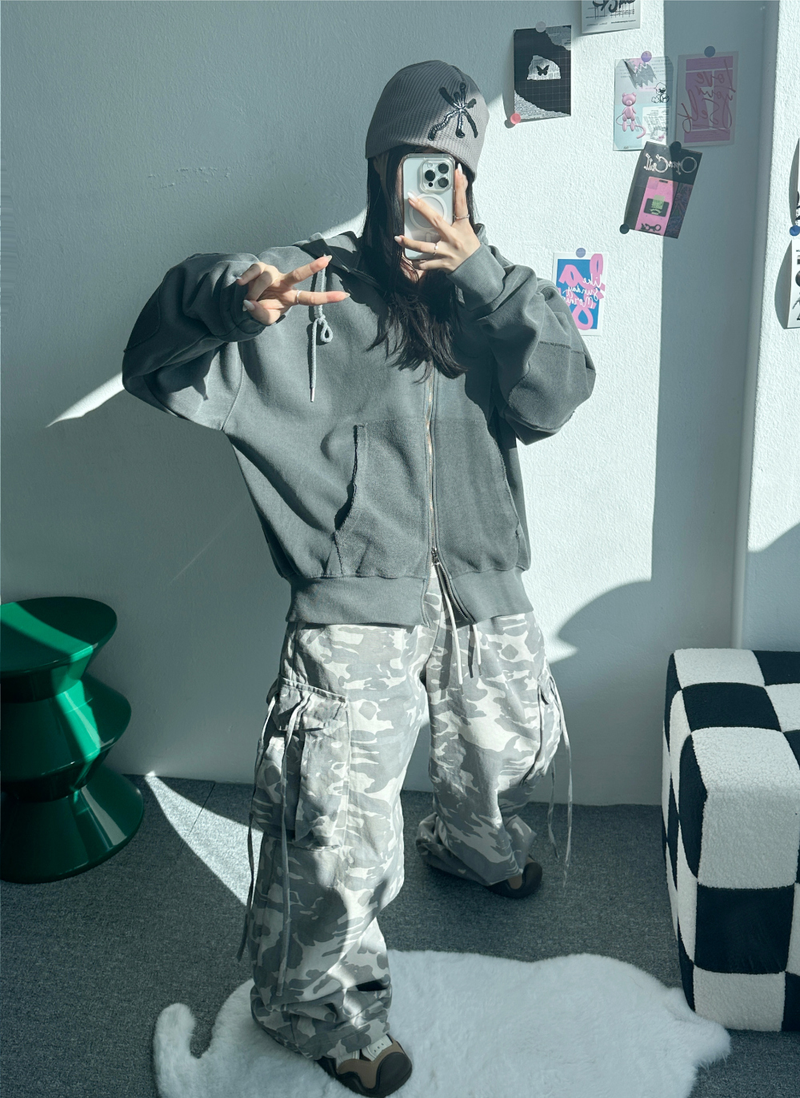 PIGMENT CAMO CARGO PANTS🩶🖤 - 2 COLORS