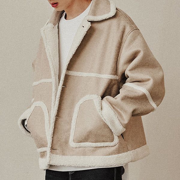 ROMANTIC CROWN（ロマンティッククラウン）の「MINIMAL MOUTON JACKET_OATMEAL（Jackets/Outerwear）」