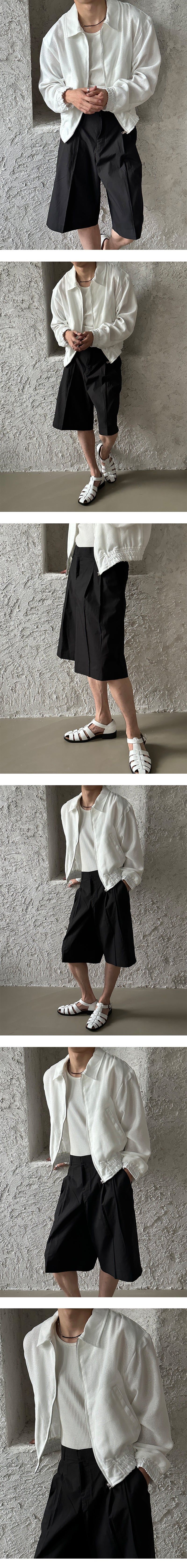 [S/S] Basic half banding short slacks (2color)