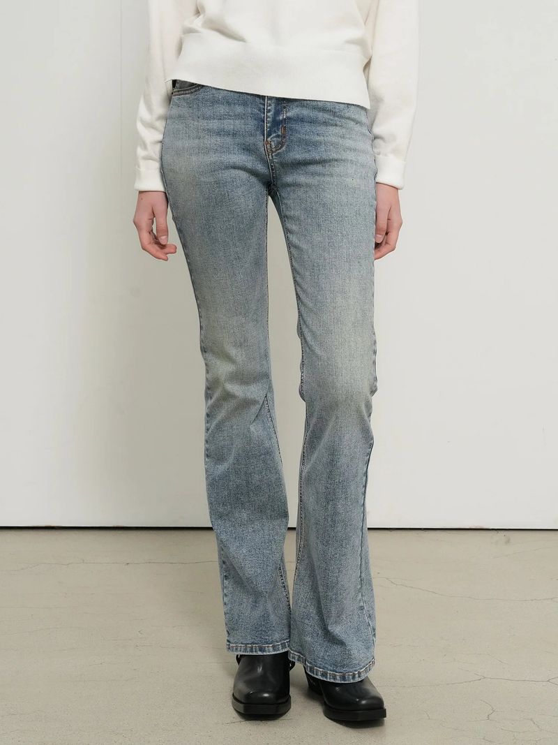 BOOTCUT WASHING DENIM PANTS