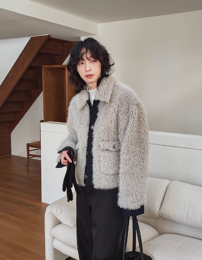 Superior tweed fur jacket