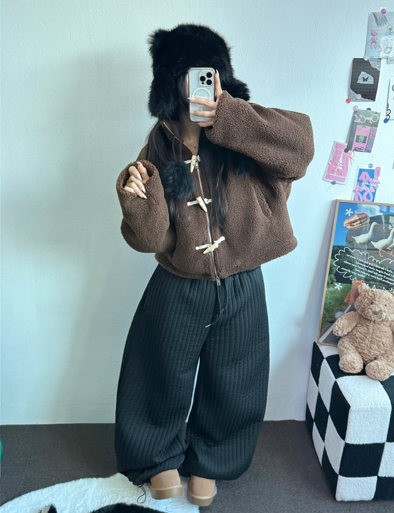 TEDDY CURLY🤎CUTIE PETIT ZIP UP 🤎🧸🐏3COLOR