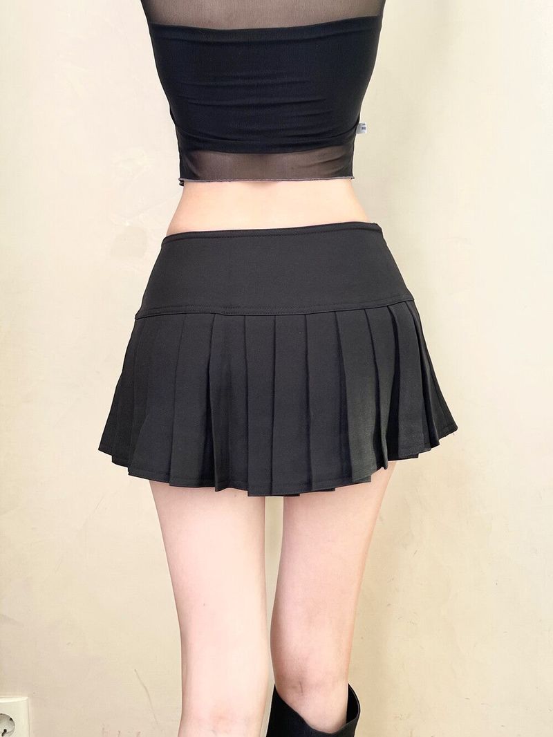1384. Belt pleats mini sk (3color)