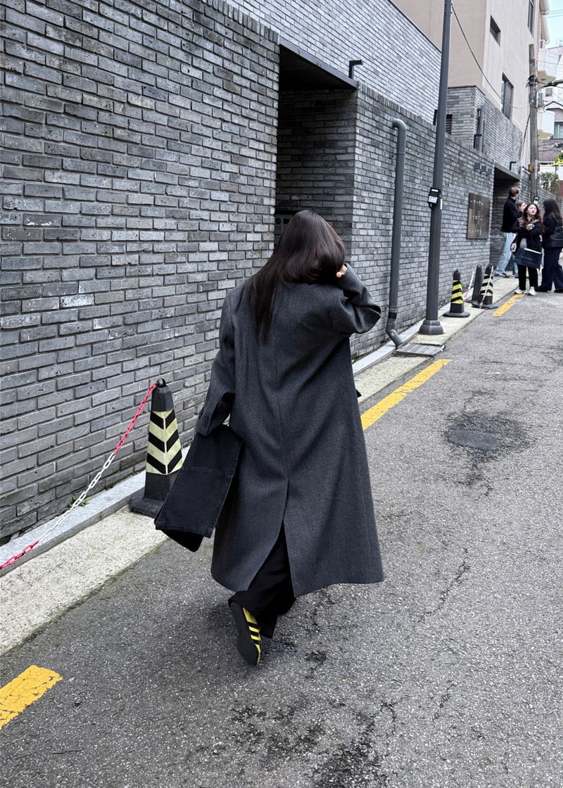 WOOL HIGHNECK LONG COAT