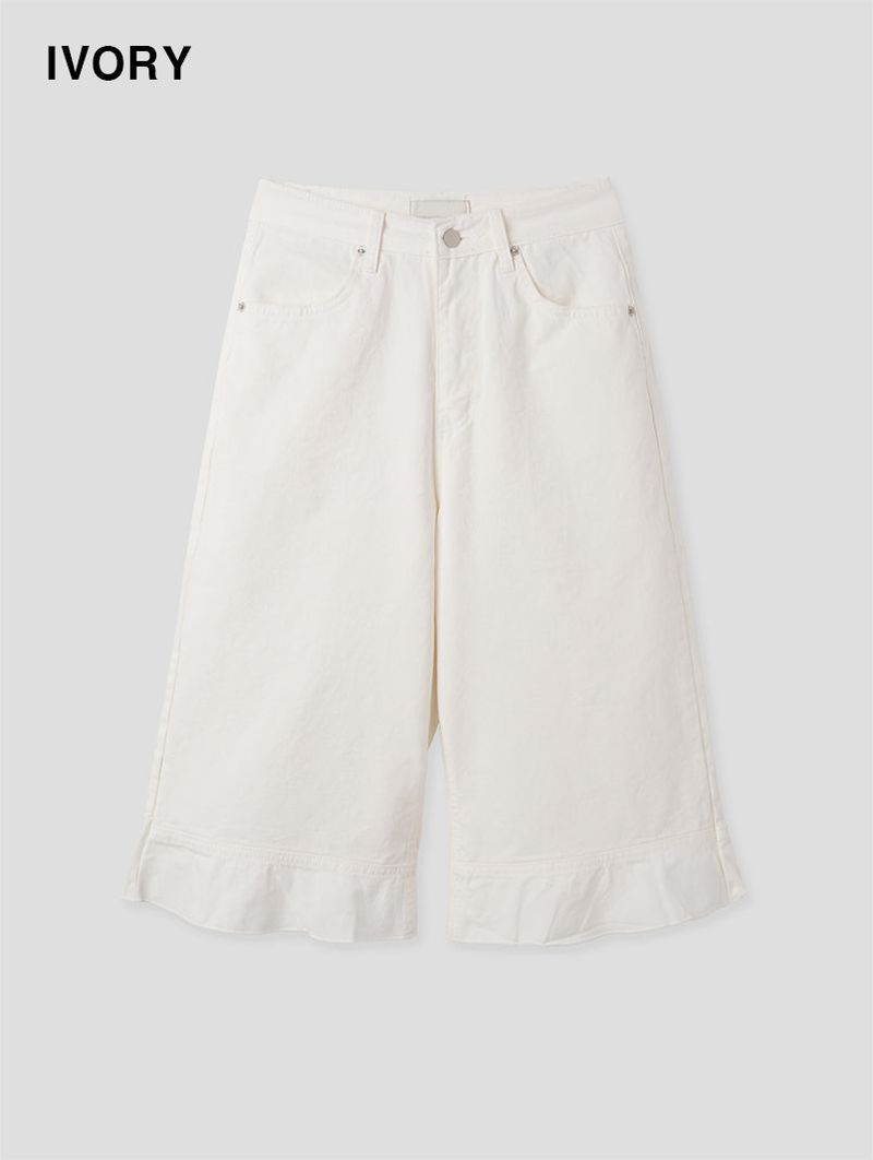 FRILL CAPRI PANTS (3C)