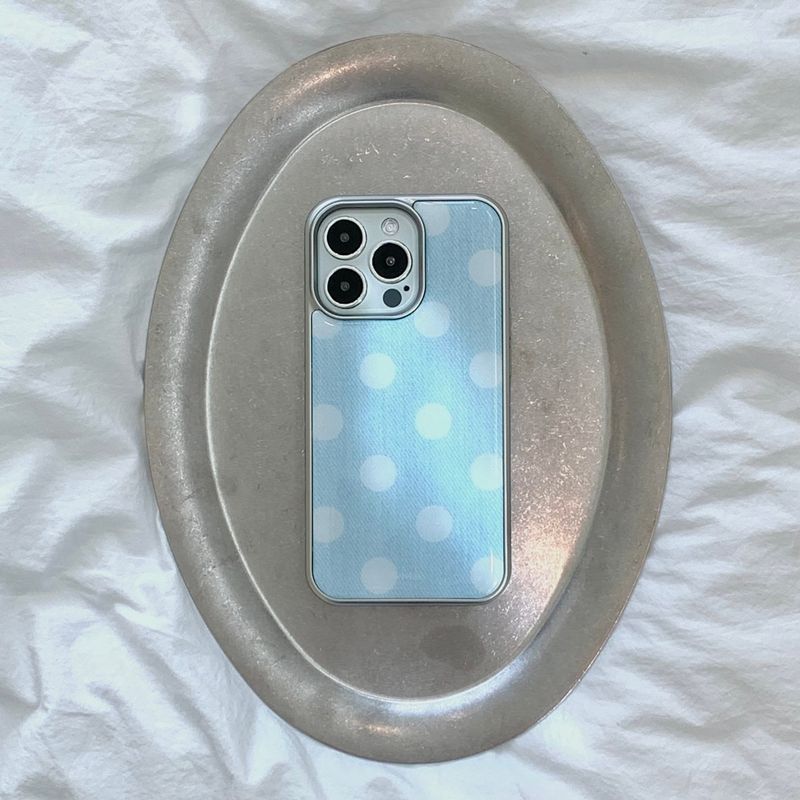 [MADE] Dot silver epoxy case(lightdenim)