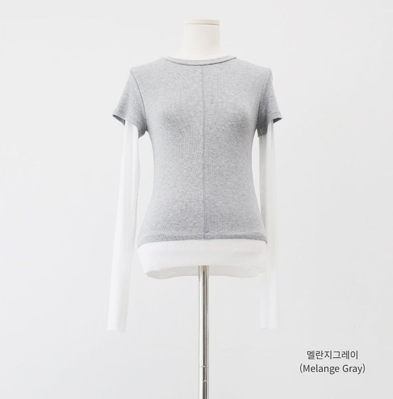 ケンダルカラーブロック半袖レイヤードTシャツ