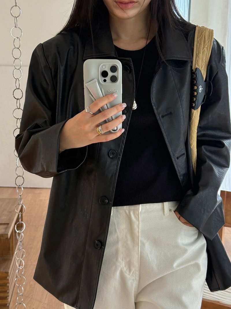 [MADE] Blending leather jacket