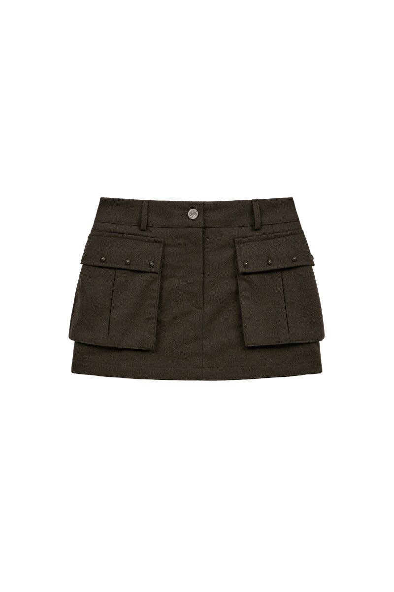 wool pk skirt (brown)