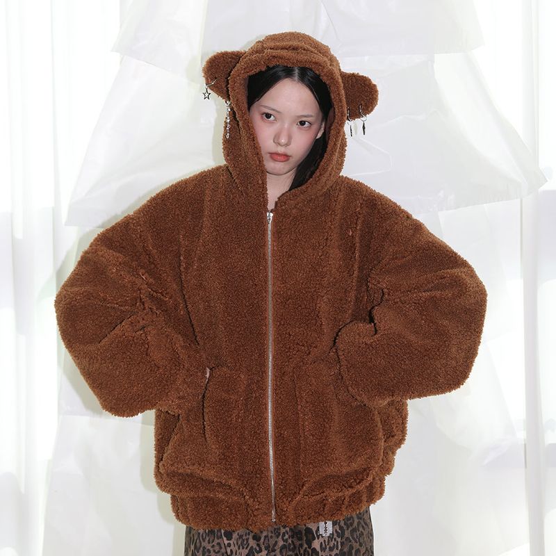 CLUT STUDIO（クラットスタジオ）の「Punk Bear Fleece Jacket - BROWN（Jackets/Outerwear）」