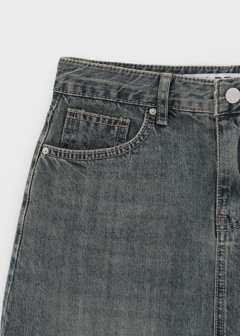 [MADE] Wiston Slit Denim Midi Skirt