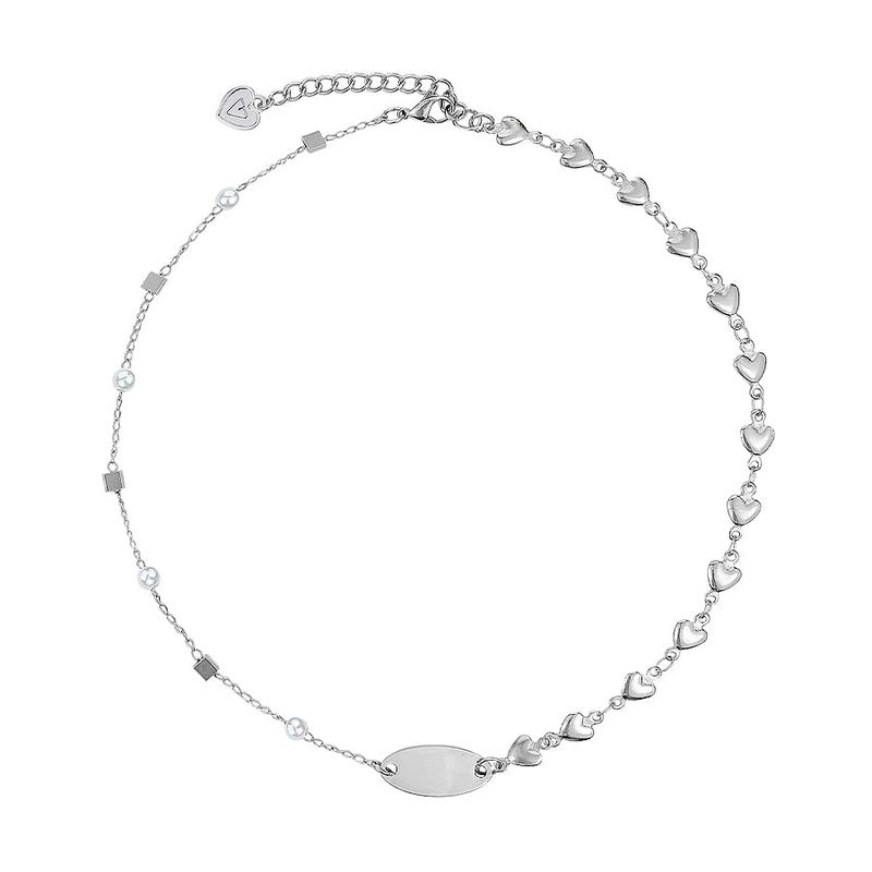 VVV（ブイブイブイ）の「PEARL HEART CHAIN UNBALANCED CHOKER NECKLACE（Accessories）」