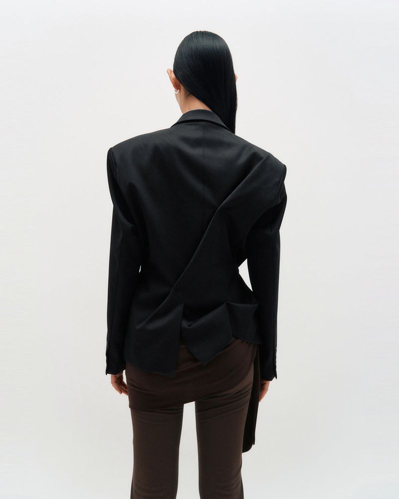 DOZI - Pinched Oversize Tailored Jacket _ BLACK