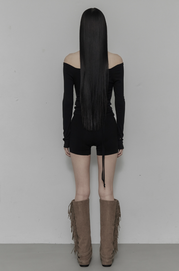 [mnem] Flip Shirring Off-Shoulder