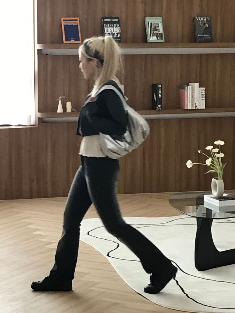 Block crop leather jacket
