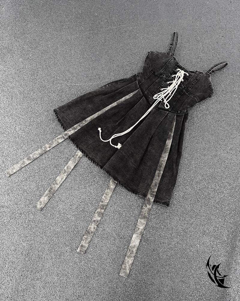 6X（シックスエックス）の「6X Denim Sleeveless One-piece (Black)（Dresses）」